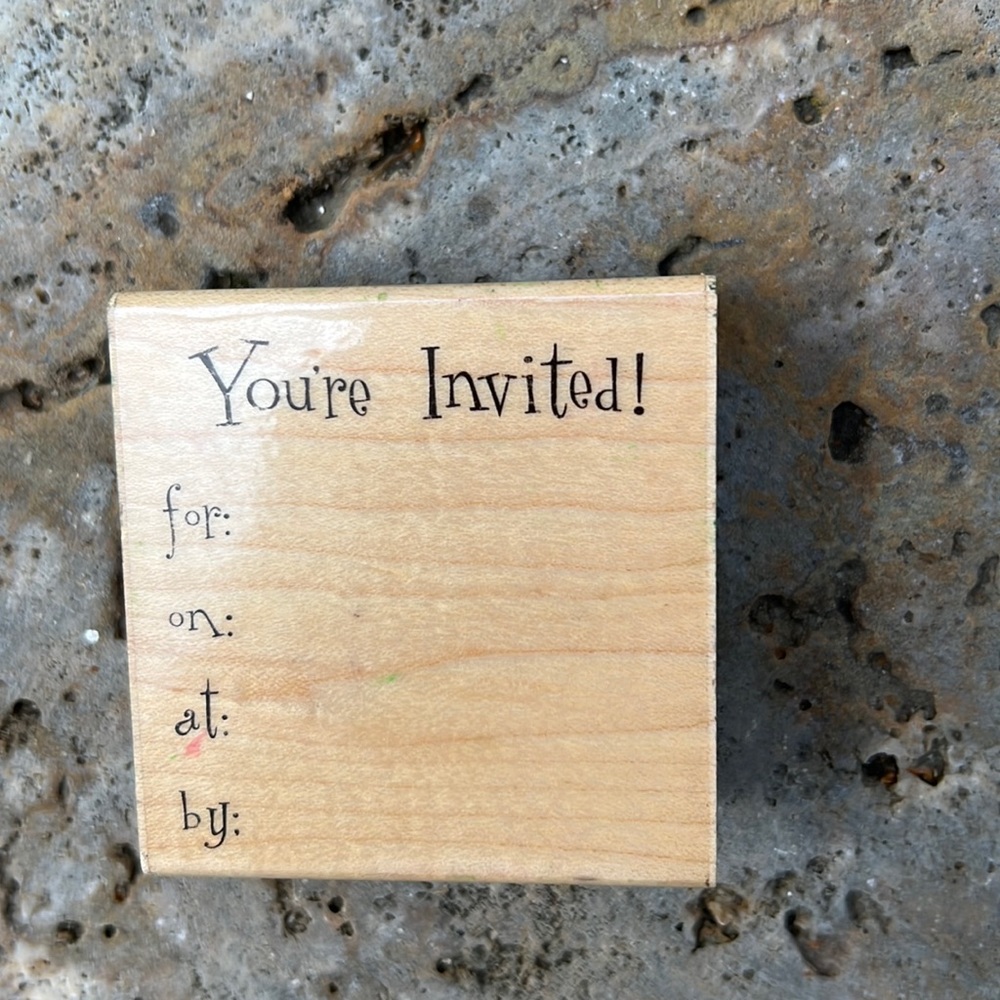“You’re invited “ rubber stamp